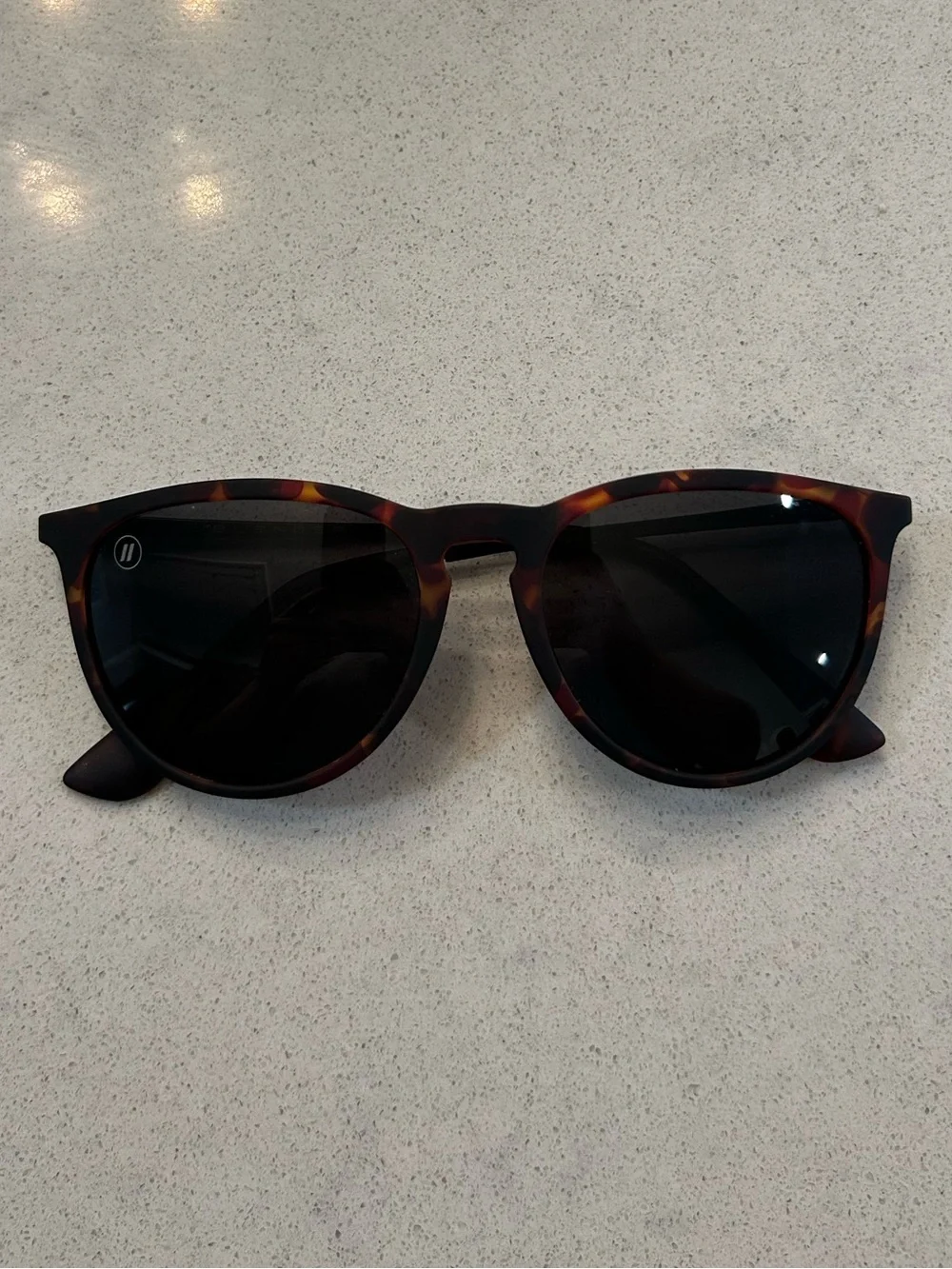 Blenders Round Tortoiseshell Sunglasses with Dark Lenses